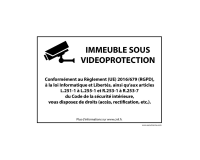 Panneau de protection - Immeuble sous vidéosurveillance - Caméra