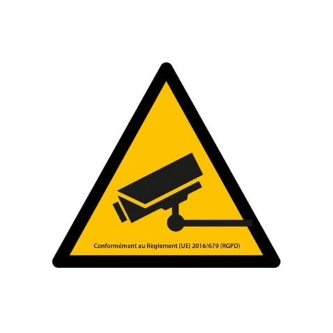 Panneau Information vidéosurveillance – Signalétique triangle jaune