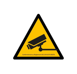 Panneau Information vidéosurveillance – Signalétique triangle jaune