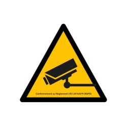 Panneau Information vidéosurveillance – Signalétique triangle jaune