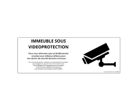 Panneau de protection - Immeuble sous vidéosurveillance - ISO 7010  - 210 x 75 mm - Vinyle
