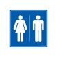 Signalétique d'information WC - Panneau Toilettes Hommes Femmes  - 125 x 125 mm - PVC