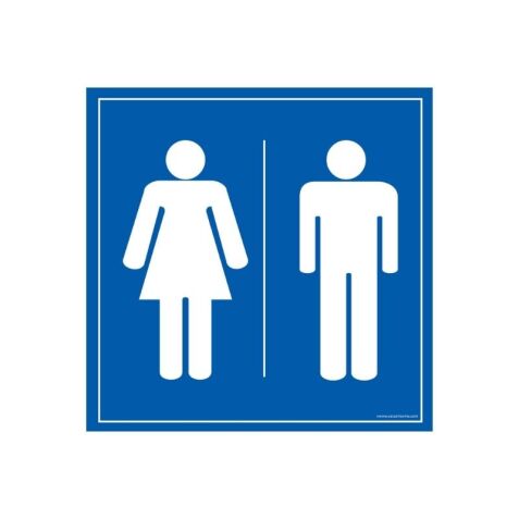 Signalétique d'information WC - Panneau Toilettes Hommes Femmes  - 250 x 250 mm - PVC