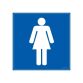 Panneau Signalétique - WC Femmes PMR - Vinyle Souple ou PVC  - 250 x 250 mm - PVC