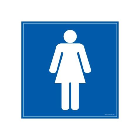Panneau Signalétique - WC Femmes PMR - Vinyle Souple ou PVC  - 350 x 350 mm - PVC