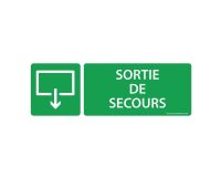 Panneau Sortie et évacuation - Sortie de Secours - ISO 7010  - 210 x 75 mm - Vinyle Souple Autocollant