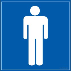 Panneau WC homme - Signalétique Toilettes - Universel  - 250 x 250 mm - PVC