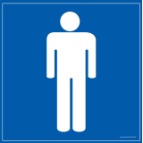 Panneau WC homme - Signalétique Toilettes - Universel  - 125 x 125 mm - Vinyle Souple Autocollant