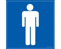 Panneau WC homme - Signalétique Toilettes - Universel  - 125 x 125 mm - Vinyle Souple Autocollant