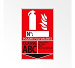 Panneau - Signalétique Extincteur Feux ABC - 160x250mm  - Vinyle Souple Autocollant