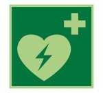 Panneau DAE Photoluminescent - Défibrillateur automatisé externe  - 250 x 250 mm - Vinyle