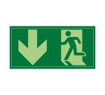 Panneau évacuation - Sortie de secours - Photo-luminescent  - 300 x 150 mm - PVC 2 mm