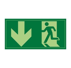 Panneau évacuation - Sortie de secours - Photo-luminescent