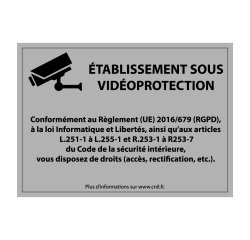 Panneau d'information - Etablissement sous Vidéoprotection