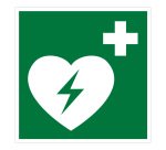 Panneau DAE Photoluminescent - Défibrillateur automatisé externe  - 125 x 125 mm - Vinyle