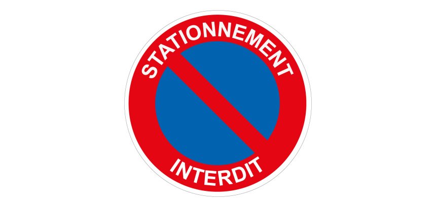 Panneau rond Stationnement interdit Ø 250 mm Aludibond
