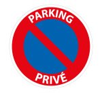 Panneau de prescription - Parking Privé - B6a1 - Vinyle- ISO 7010  - 200 mm - Vinyle Souple Autocollant