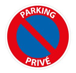 Panneau de prescription - Parking Privé - B6a1 - Vinyle- ISO 7010  - 200 mm - Vinyle Souple Autocollant