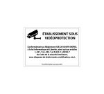 Panneau d'information - Etablissement sous Vidéoprotection