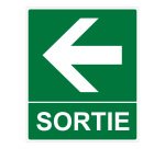 Panneau Sortie Flèche gauche -300 x 250 mm- Photoluminescent