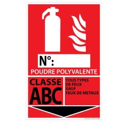 Panneau Extincteur Poudre ABC A5 Plastifié