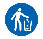 Pictogramme ISO 7010 M030 Utiliser la poubelle  - 400 mm - PVC 2 mm