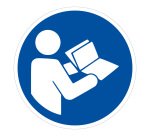 Pictogramme ISO 7010 M002 Lire la notice obligatoire  - 200 mm - Vinyle Souple Autocollant