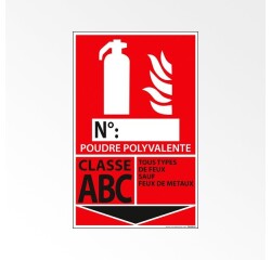 Panneau - Signalétique Extincteur Feux ABC - 160x250mm  - Vinyle Souple Autocollant