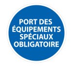 Panneau EPI équipements spéciaux obligatoires ISO 7010  - 315 mm - Vinyle Souple Autocollant