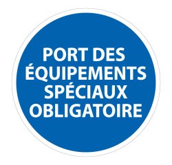 Panneau EPI équipements spéciaux obligatoires ISO 7010  - 200 mm - PVC 2 mm