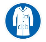 Panneau ISO 7010 Port de la blouse obligatoire sécurité  - 315 mm - Vinyle Souple Autocollant