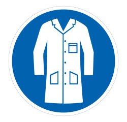 Panneau ISO 7010 Port de la blouse obligatoire sécurité  - 315 mm - Vinyle Souple Autocollant