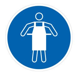 Panneau Obligatoire- Tablier de protection - M026 - ISO 7001  - 100 mm - Vinyle Souple Autocollant