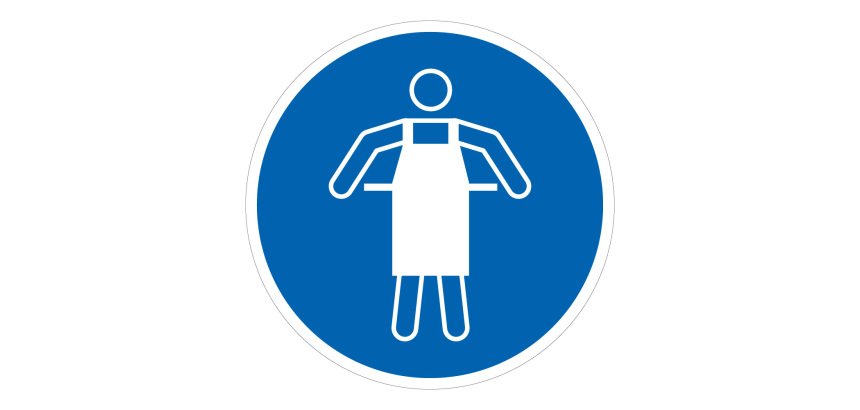 Panneau Obligatoire- Tablier de protection - M026 - ISO 7001  - 315 mm - PVC 2 mm