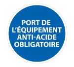 Panneau EPI anti-acide obligatoire ISO 7010 sécurité