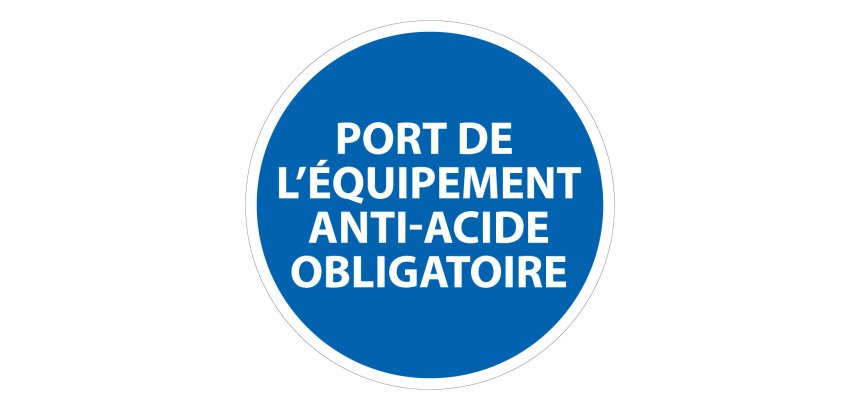 Panneau EPI anti-acide obligatoire ISO 7010 sécurité