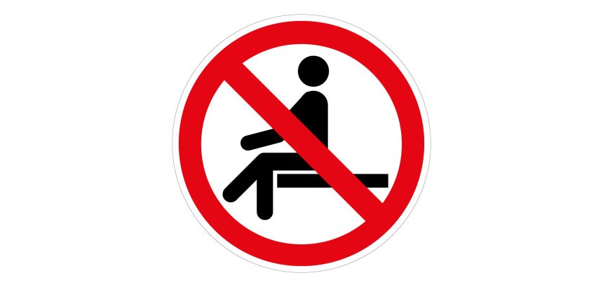 Panneau d'Interdiction - Interdiction de s'asseoir - P018