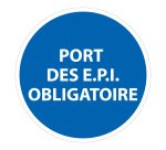 Panneau Obligation - Port des E.P.I. obligatoire - M005  - 315 mm - PVC 2 mm