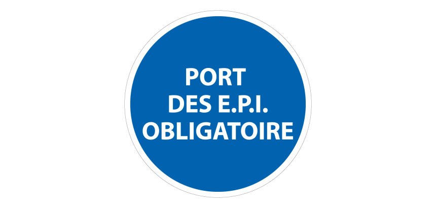 Panneau Obligation - Port des E.P.I. obligatoire - M005  - 315 mm - PVC 2 mm
