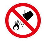 Panneau P011 ISO 7010 – Défense d’Éteindre avec de l’Eau  - 315 mm - PVC 2 mm