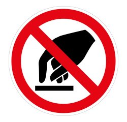 Panneau d'Interdiction - Interdiction de toucher - P010  - 100 mm - Vinyle Souple Autocollant