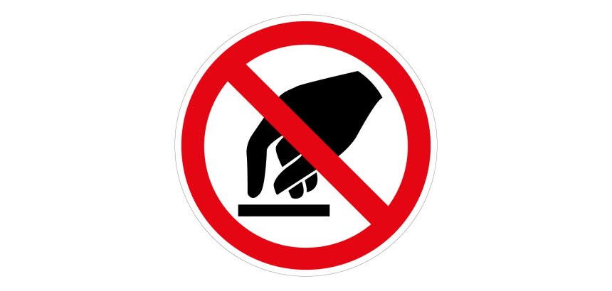 Panneau d'Interdiction - Interdiction de toucher - P010  - 200 mm - Vinyle Souple Autocollant