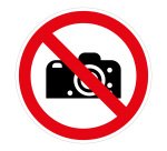 Pictogramme ISO 7010 P029 Interdiction de photographier  - 200 mm - PVC 2 mm