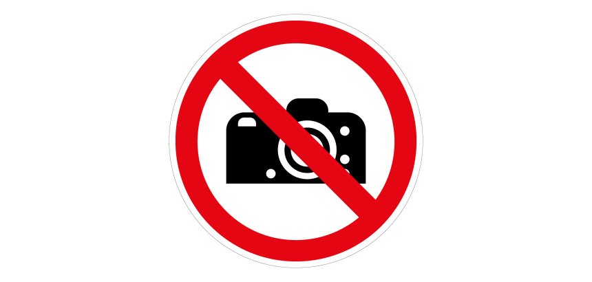 Pictogramme ISO 7010 P029 Interdiction de photographier  - 315 mm - PVC 2 mm