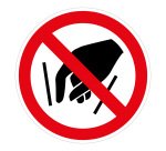 Panneau d'Interdiction - Ne pas mettre les mains - P015  - 200 mm - PVC 2 mm