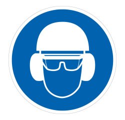 Panneau obligatoire - EPI - Protection Tête - M014 - ISO 7010  - 200 mm - PVC 2 mm