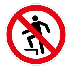 Panneau Rond - Ne pas marcher sur la surface - P019 - ISO 7010  - 100 mm - Vinyle Souple Autocollant