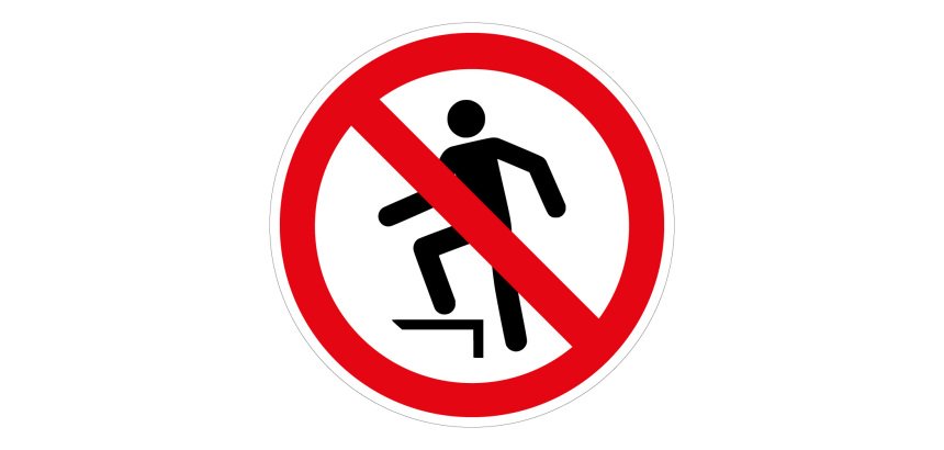 Panneau Rond - Ne pas marcher sur la surface - P019 - ISO 7010  - 100 mm - Vinyle Souple Autocollant