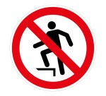 Panneau Rond - Ne pas marcher sur la surface - P019 - ISO 7010  - 315 mm - Vinyle Souple Autocollant