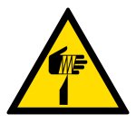 Panneau Danger Élément pointu – W022 – Signalétique ISO 7010  - 100 mm - Vinyle Souple Autocollant